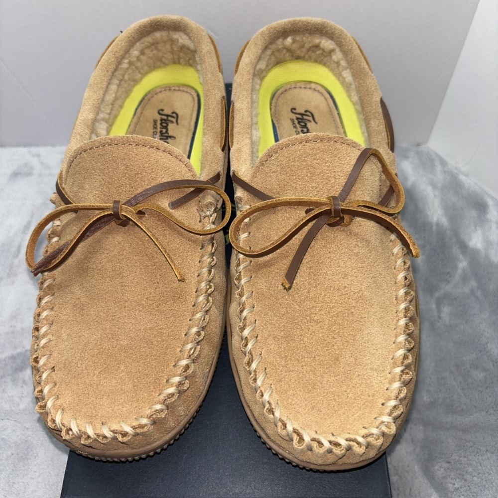 Men's Florsheim Slippers Size 10M‎ Cozzy Tie Slipper Sand Color UK 9 EUR 43 New